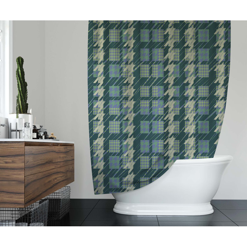 Rideau de douche simple patchwork SWANNER, H 70 po x l 71 po