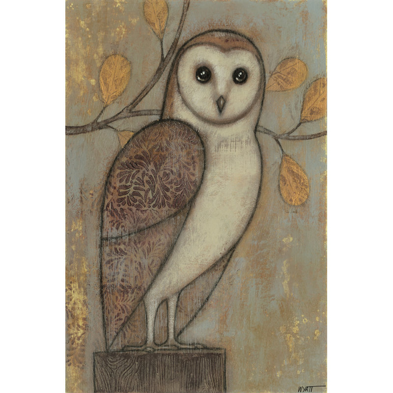 " Ornate Owl I " Painting Print, 36" H x 24" W x 1.25" D