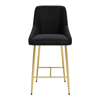 Upholstered Counter Stool with Metal Frame