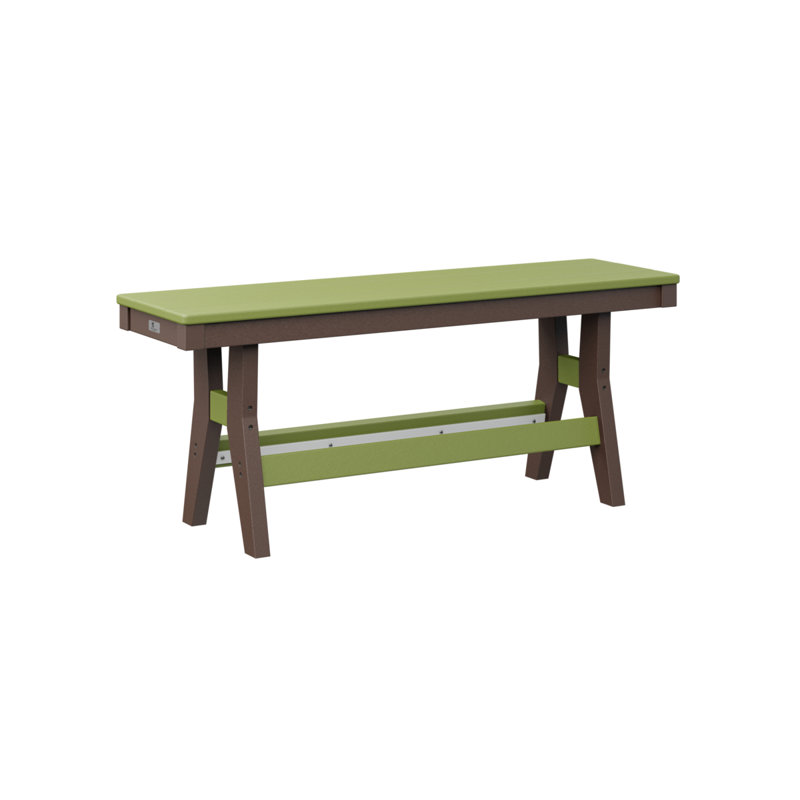 Banc portatif Berlin de 44 po, 18" H x 44" W x 12.5" D, Kiwi Green/Chocolate Brown
