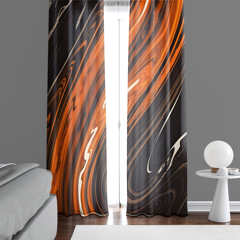 Paire de rideaux semi-transparents en polyester Gossoncourt, L 40 po x L 52 po