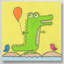«Crocodile with Balloon», reproduction sur toile tendue-19625619