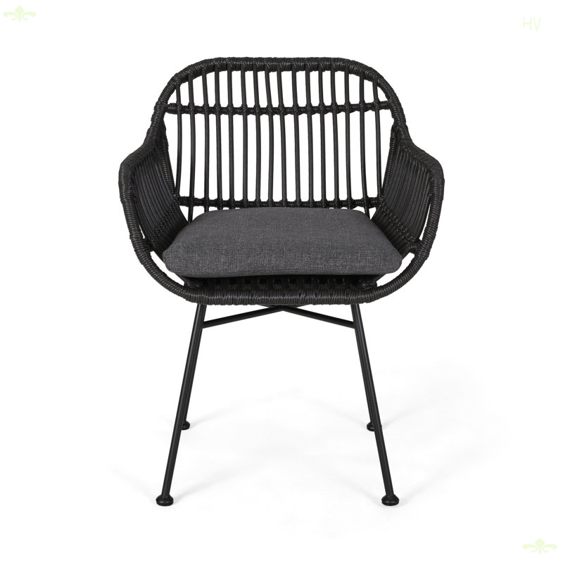 Chaise d'extérieur moderne, Gris / Noir