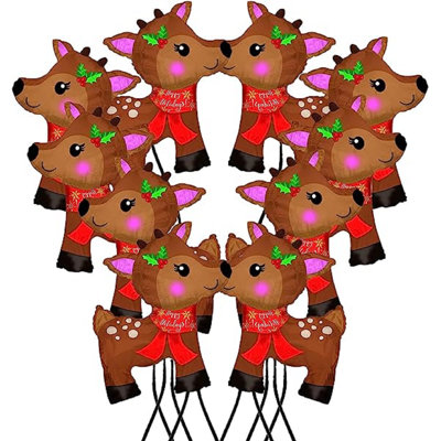 The Holiday AisleÂ® Christmas Reindeer 38 Inch Mylar-foil Balloon Pkg/25 -  86EF6DFAF2BA4B1FB8C876EBA38176DC