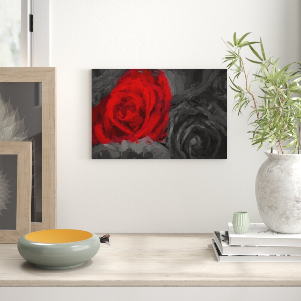 Leinwandbild „Romantische rote Rosen 2" von Christian Hold, Grafikdruck