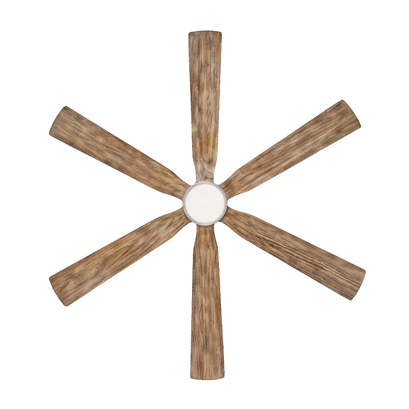 Light Wood 6 Blade Ceiling Fan With Light And Remote Control,quiet Operation For Living Room Or Bedroom, 72''