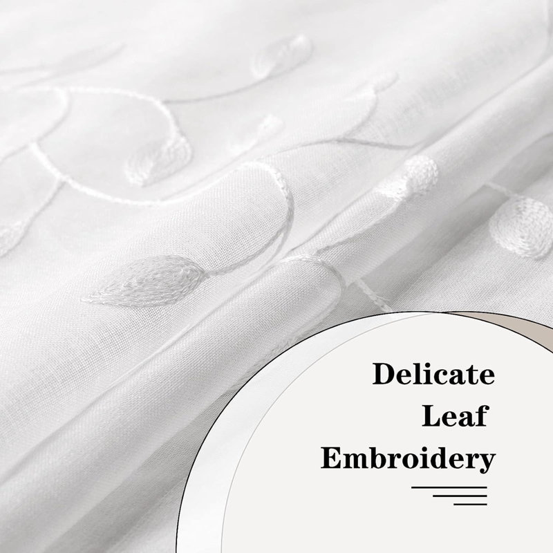 Bohm Window Valance, White Leaves