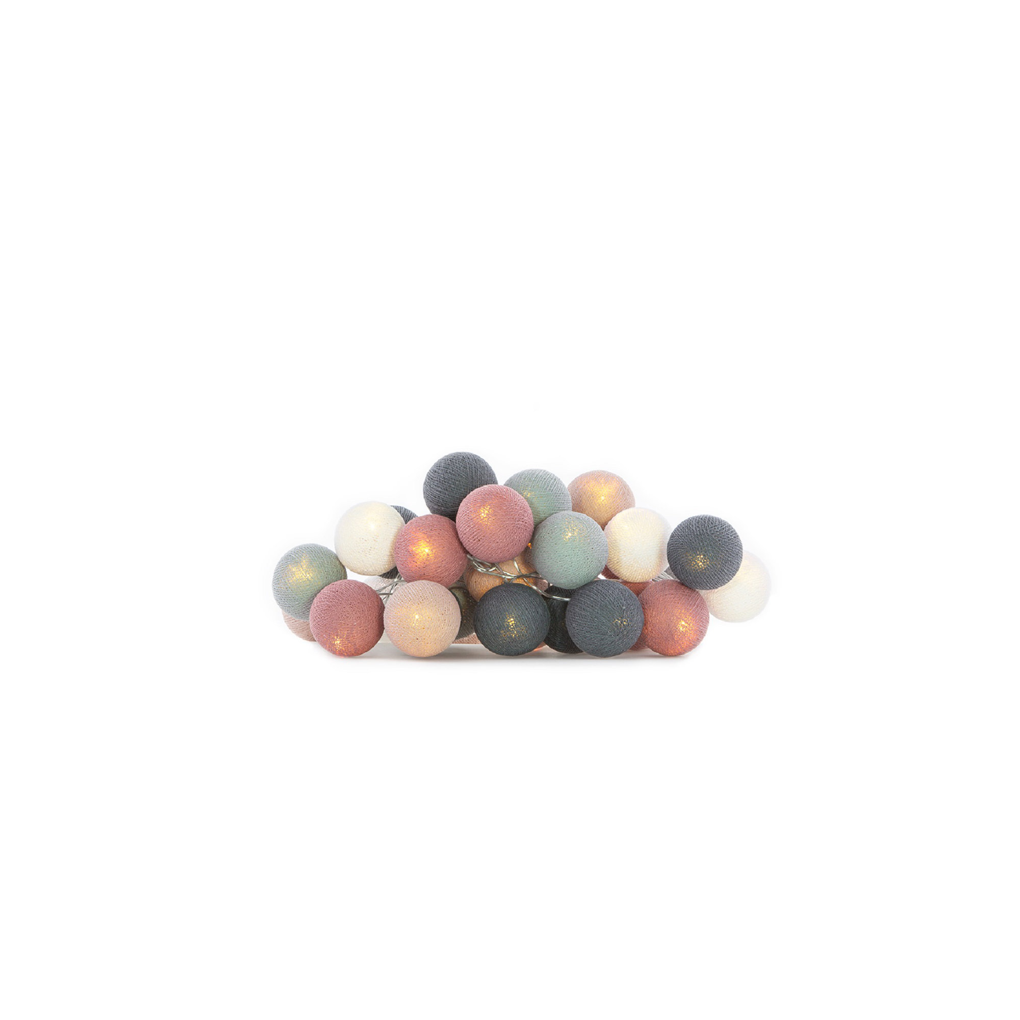 219'' Globe String Lights, Pink/Mint/White