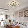 Flausch 8 - Light 60cm Modern Ceiling Light, Dimmable LED Flush Mount with Remote, Rectangle Acrylic Chandelier