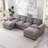 Sectional Sofa Deep Seat Couch With Ottomans, Upholstery For Comfort And Style In Living Rooms And Offices-417920981