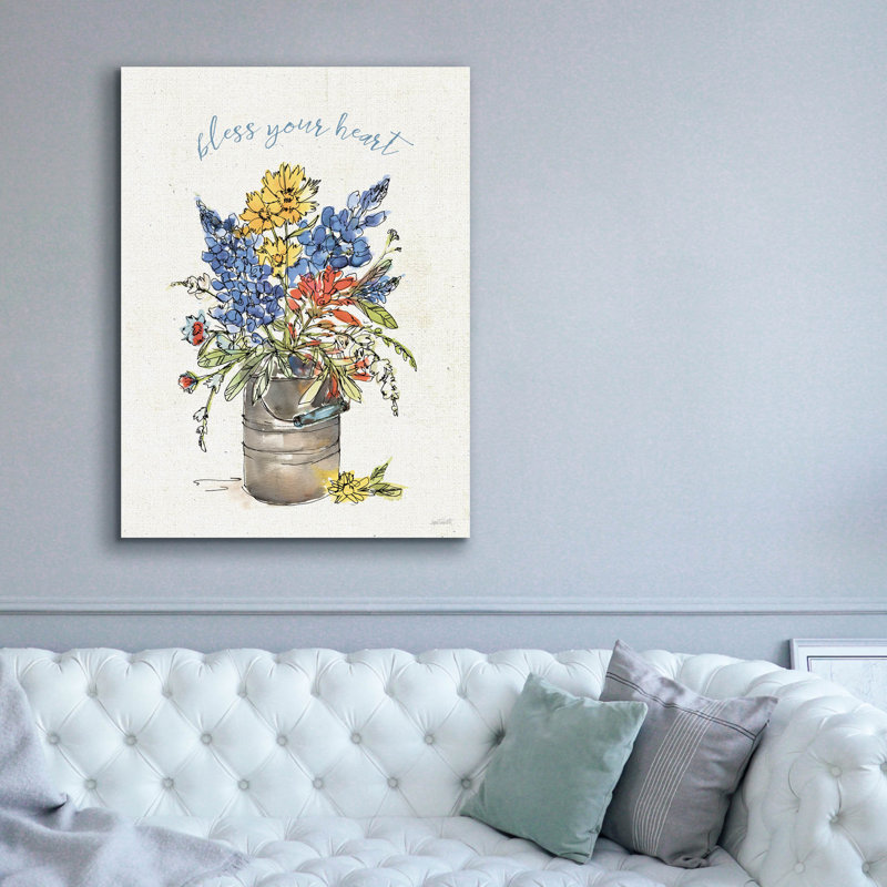 Toile épique «Texas Bluebonnet 1» par Anne Tavoletti, graffiti épique, 40 po x 54 po, H 54 po x l 40 po