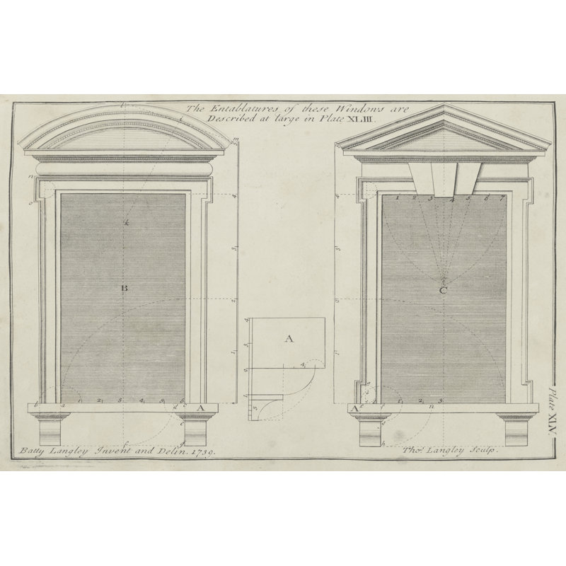 Window Entablatures by Langley - Wrapped Canvas Print, 61cm H x 91cm W x 3.8cm D