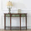 Green&Walnut Solid + Manufactured Wood Free form Console Table-1964754652