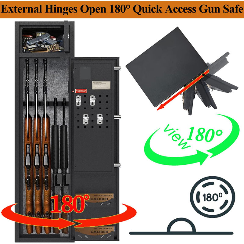 Kaer Black Steel Dual Lock Gun Safe with Shelves
