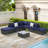 Outdoor Patio Sectional Sofa Set with Washable Cushions and Sturdy Construction-1179239884