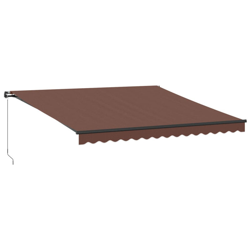 Dakota Fields Polyester Cover Retractable Patio Awning, Solid Colour, 400 x 350cm, Brown/Black
