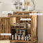 Buffet Modern - brun rustique avec comptoir en bois massif. 2 tiroirs, portes, tablette réglable. Plateau de rangement l 26,75 po x P 15,75 po. H 33,5 po. Pour le vestibule.