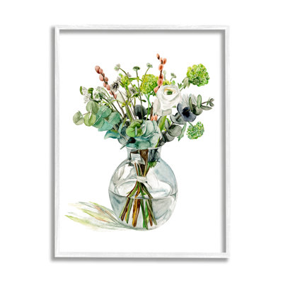 Pot floral en verre aquarelle