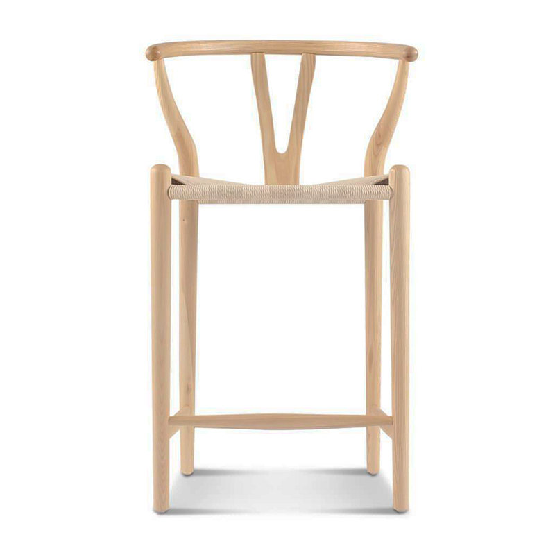 Tabouret de comptoir Wishbone frêne naturel, Bois naturel
