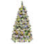 Arbre de Noël artificiel épinette enneigé 6 pi avec branches mixtes en PE et PVC (403 pointes), 250 DEL multicolores (11 modes) et pommes de pin | Décoration des Fêtes