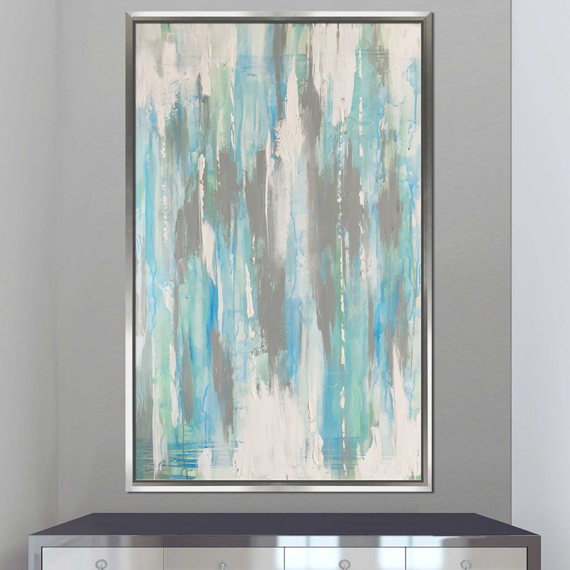 Blue Gaze (vert) by Cassie Studios - Print, Silver Floater Frame, 33.5" H x 21.5" W x 2" D