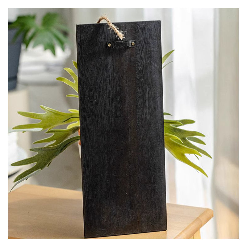 Fougère artificielle sur fond en bois massif, H 25,59 po x l 25,59 po x P 4 po