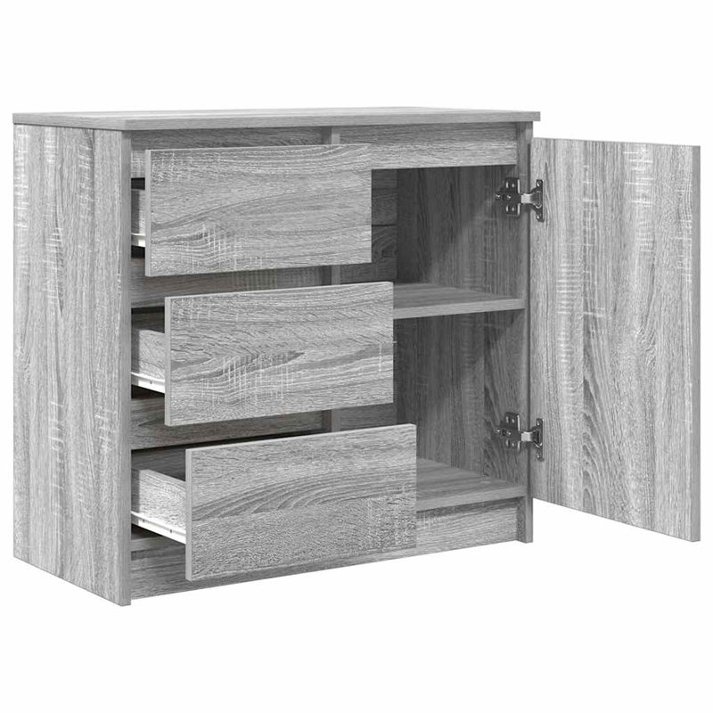 Sideboard With Drawer 71X35x65 Cm Engineered Wood, Grey Sonoma
