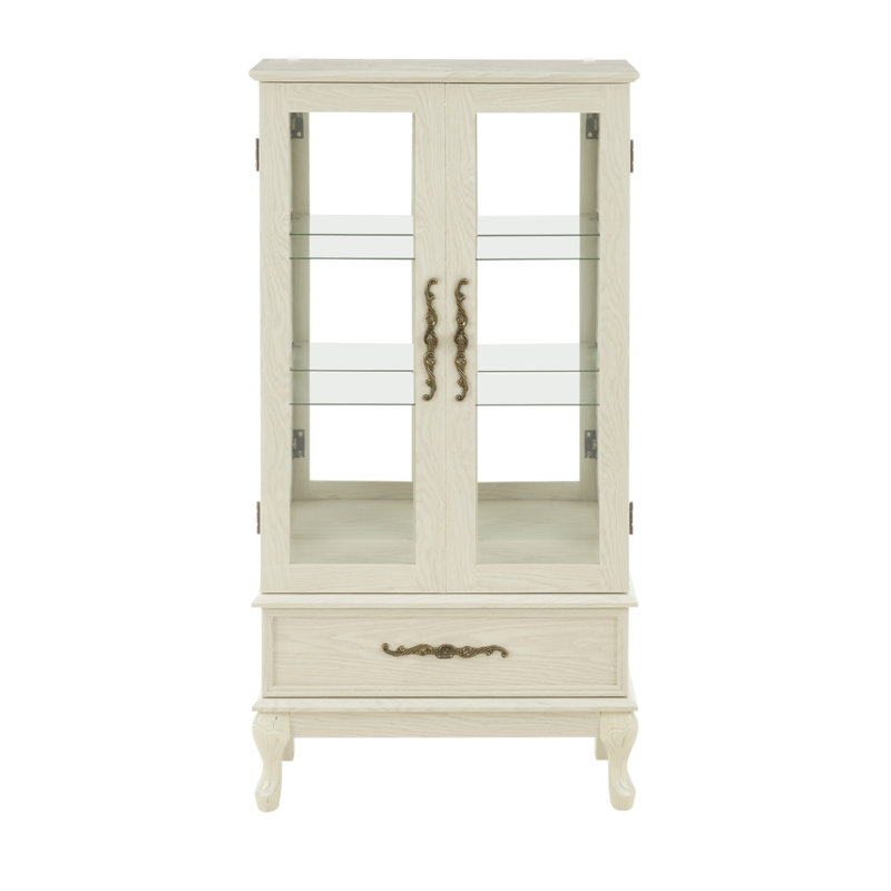 Vitrine avec verre éclairé, tablettes réglables et rangement spacieux pour une présentation et une organisation élégantes