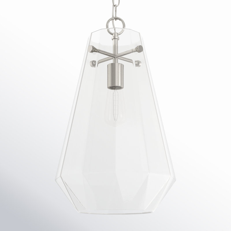 1 - Light Single Pendant, Brushed Nickel