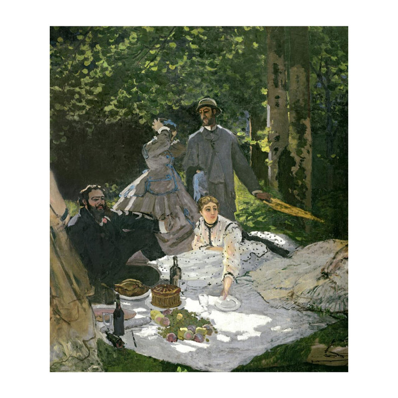 Dejeuil sur l'Herbe Chailly (panneau central) par Claude Monet - Estampe numérique, H 40 po x l 32 po