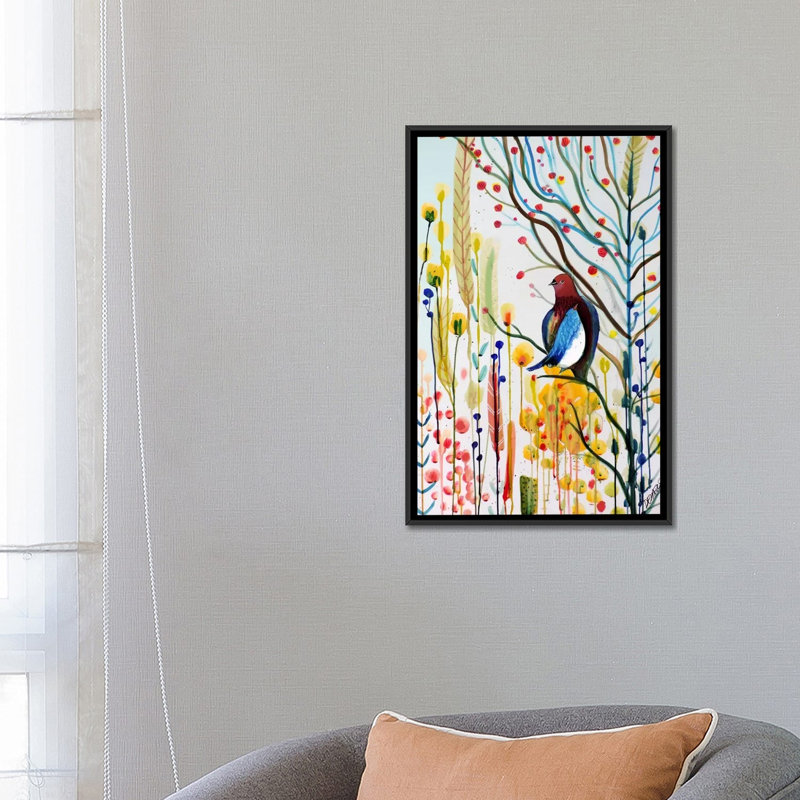 «Sous Les Branches» par Sylvie Demers, reproduction sur toile, H 40 po x l 26 po x P 1,5 po, Toile avec cadre noir
