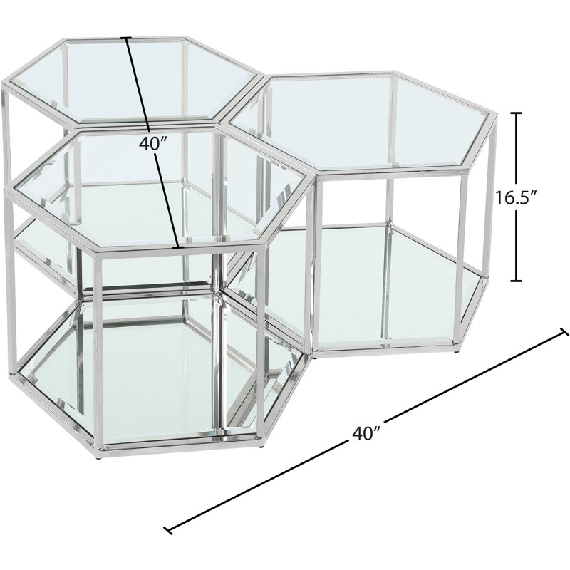 Table basse avec rangement Sei, Chrome