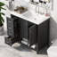 Meuble-lavabo 36 po avec comptoir d'évier, meuble-lavabo avec deux portes et deux tiroirs, bois massif, tablette ouverte, panneaux de fibres à densité moyenne, un paquet