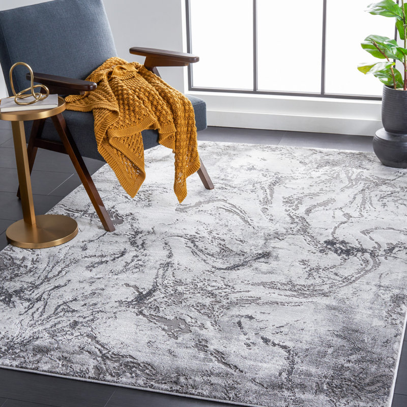 Carolien Performance Abstract Rug, Rectangle 6'7" x 9'
