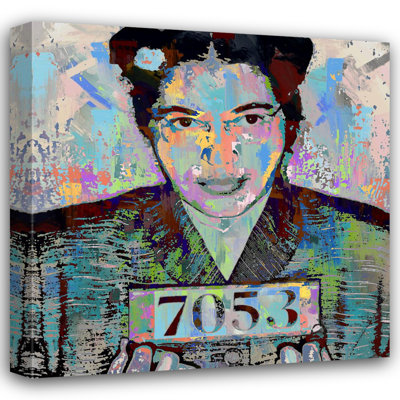 «Rosa Parks Mugshot» par Stephen Chambers - peinture sur toile tendue