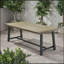 Table de salle à manger d'extérieur en bois d'acacia durable avec structure en métal rustique, résistante aux intempéries et facile à entretenir pour une utilisation sur le patio-1396237300