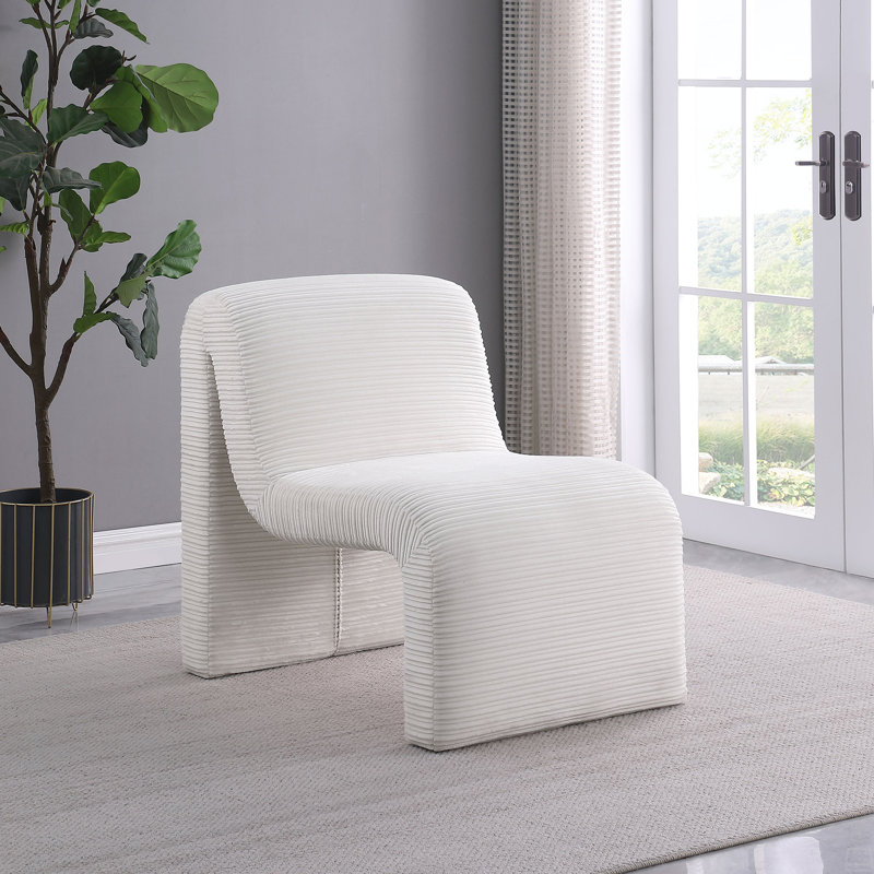 Chaise d'appoint rembourrée incurvée sans accoudoirs
