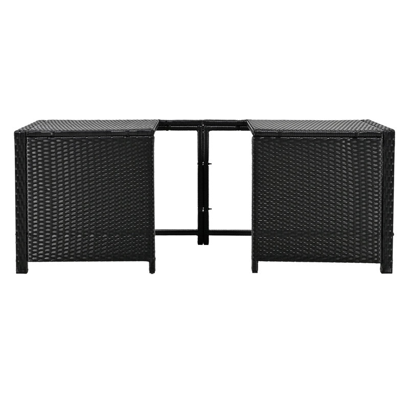 Ensemble de canapés modulaires en rotin pour l'extérieur avec cadre mini Spa, Gris