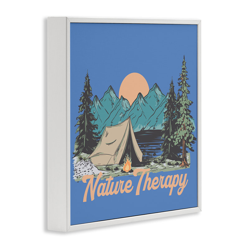 Vintage Nature Therapy Camp Framed Giclee, design by Jedco Brands, Inc., 17" H x 17" W, Coastal White Framed Giclee