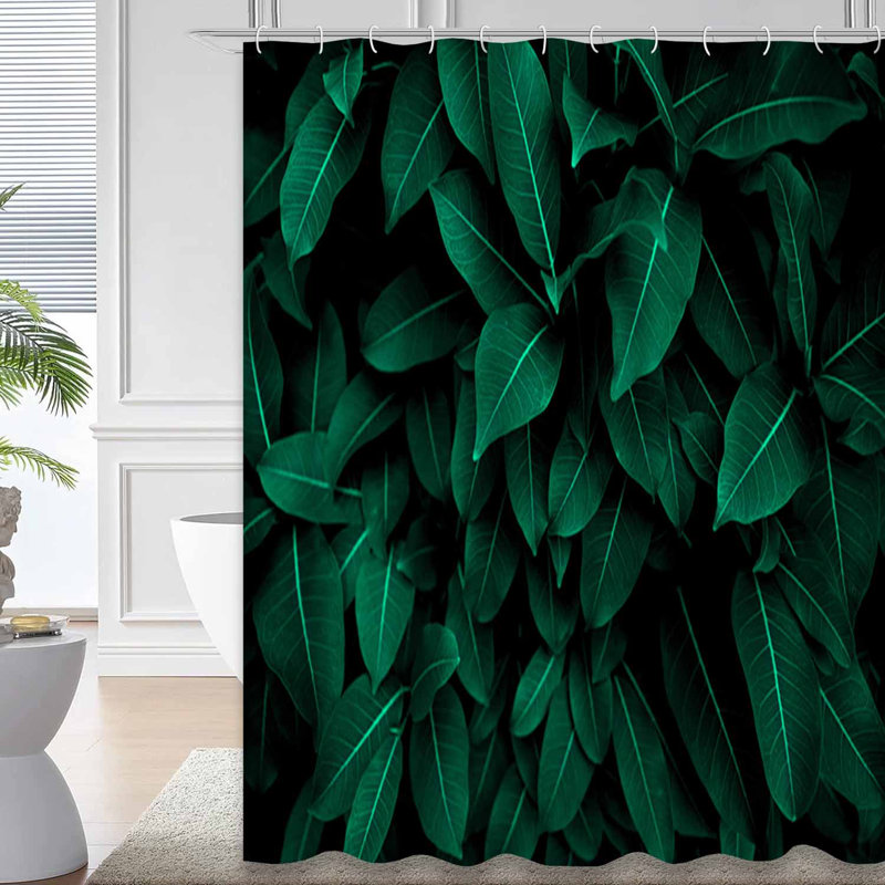 Rideau de douche avec 12 crochets Fresh Green, L 72 po x l 84 po