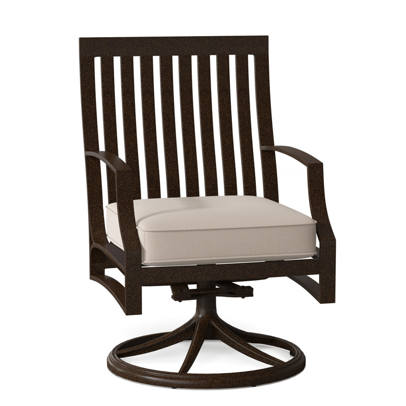 Seal Cove Outdoor Dining Armchair, Chestnut Brown, Brisa Charcoal Distressed Faux Leather