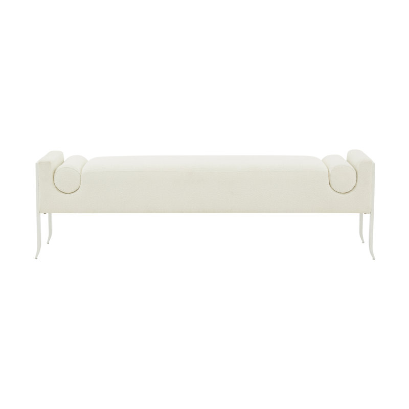 Ayotte Ines Boucle Bench, Cream Boucle, White