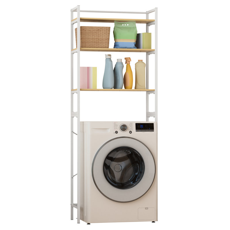 Tablettes moyennes sur laveuse et sécheuse, étagère de rangement pour salle de bain à 3 niveaux, étagère de rangement pour machine à laver, rangement pour salle de lavage et étagère de rangement