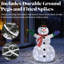120cm Warm White LED Fold Snowman with Flash Outdoor Decoration with Flash Timer