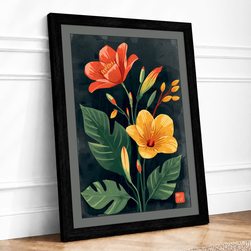 Study Botanical - Framed Print, A4 - 29.7 x 21.0 cm, Black