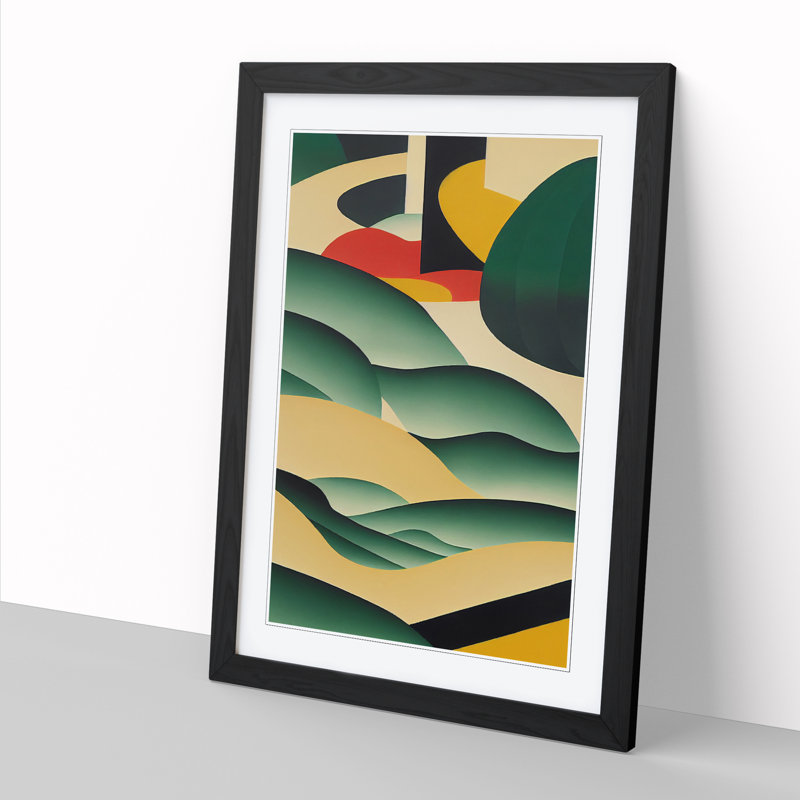 FRM-V0523-29X Abstract Stream 1 Piece Single Picture Frame Wall Art, 34cm H x 25cm W x 2cm D, Oak Framed