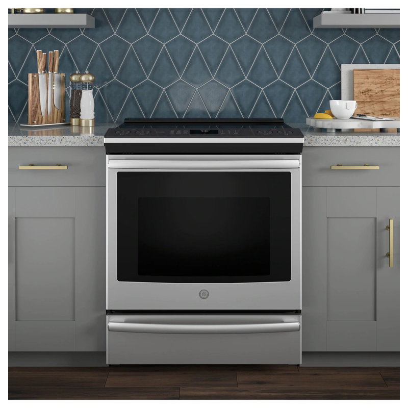 GE Profile Smart Appliances 30" 5.3 cu. ft. Smart Slide-in Induction Range with Convection Oven, Stainless Steel