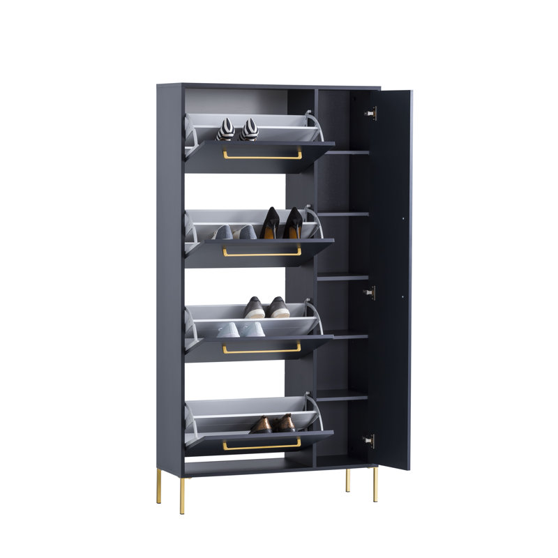 Bansil 25 Pair Shoe Storage Cabinet, Dark Blue