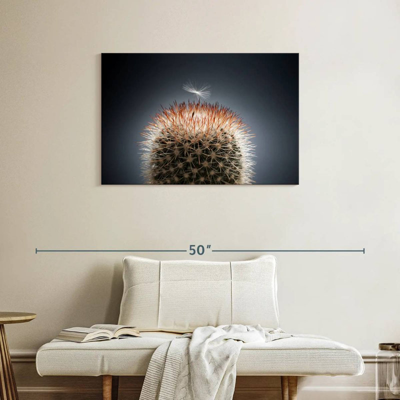 Harnek, graines de pissenlit sur cactus, H 24 po x l 36 po