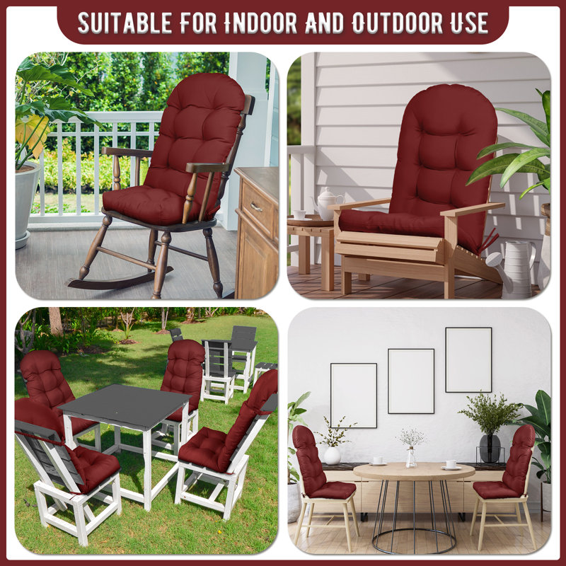 Coussin de chaise Adirondack 5 pouces (ensemble de 4), Rouge